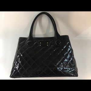 Kate Spade Black Patent Leather Quilted Tote